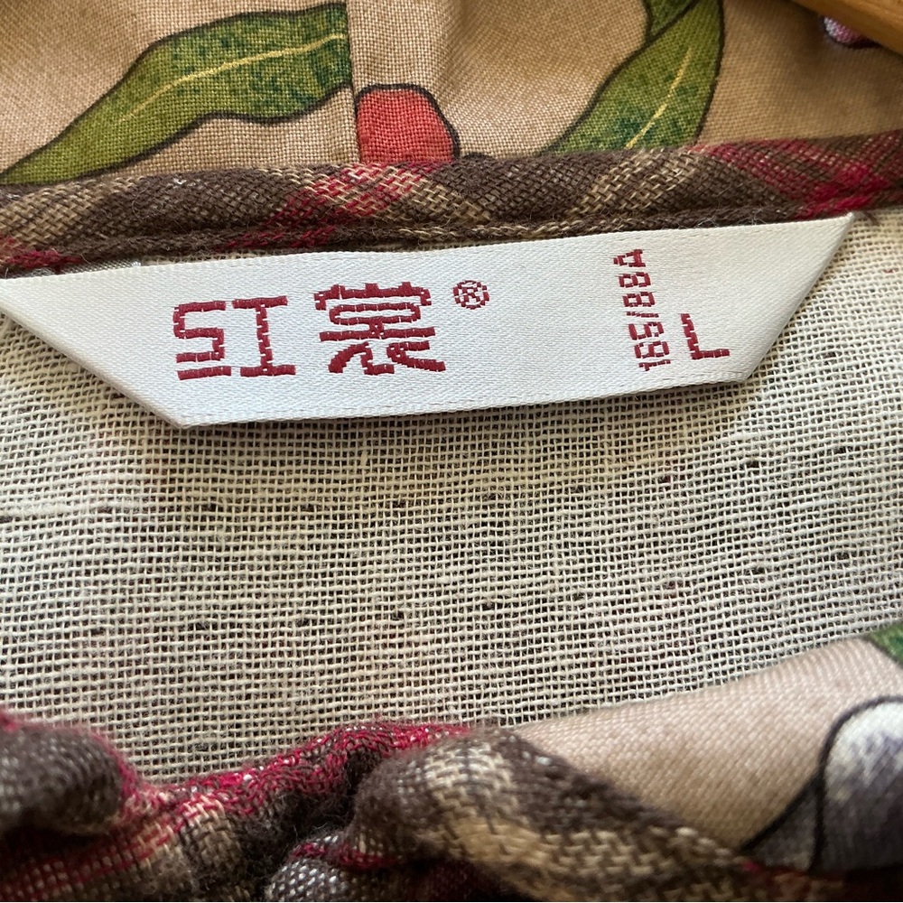 Vintage Dress Womens Mixed Plaid Floral Print Maxi Prairie Folk Eclectic Country - Picture 13 of 13